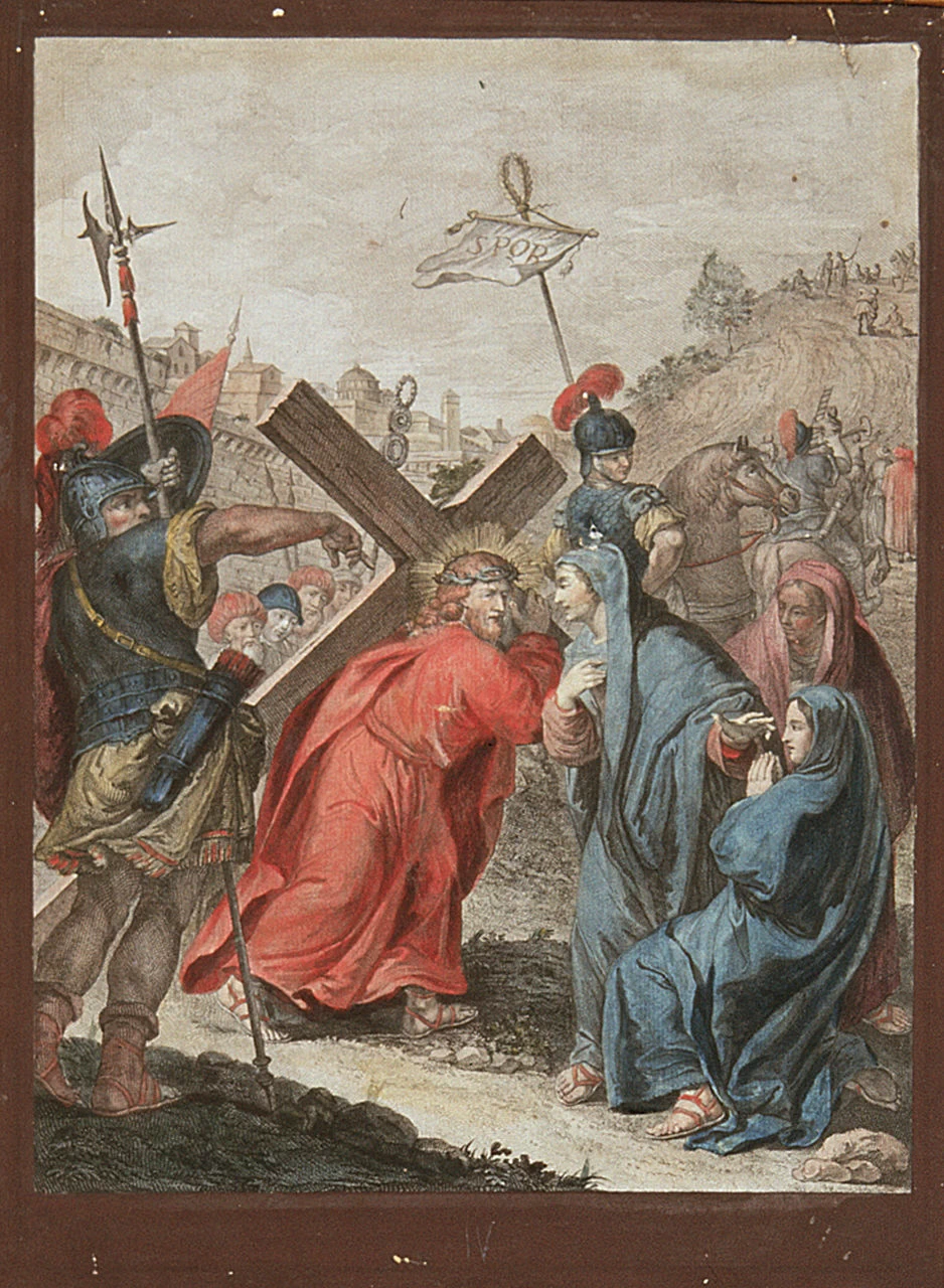 Via Crucis. stazione IV, Gesù incontra la Madonna